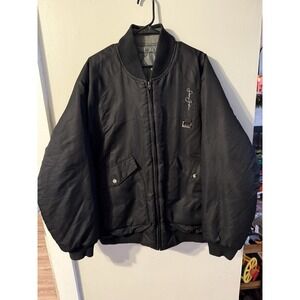 Vtg Y2K SEAN JOHN Full Zip Aviator Bomber Jacket Reversible Black Gray Men's XL